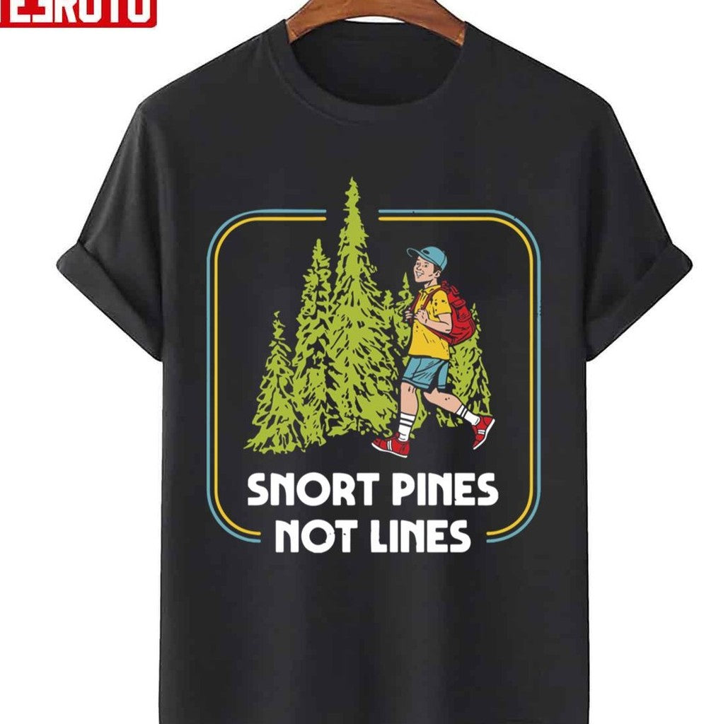 Snort Pines Not Lines Retro 70s Design Unisex Sweatshirt