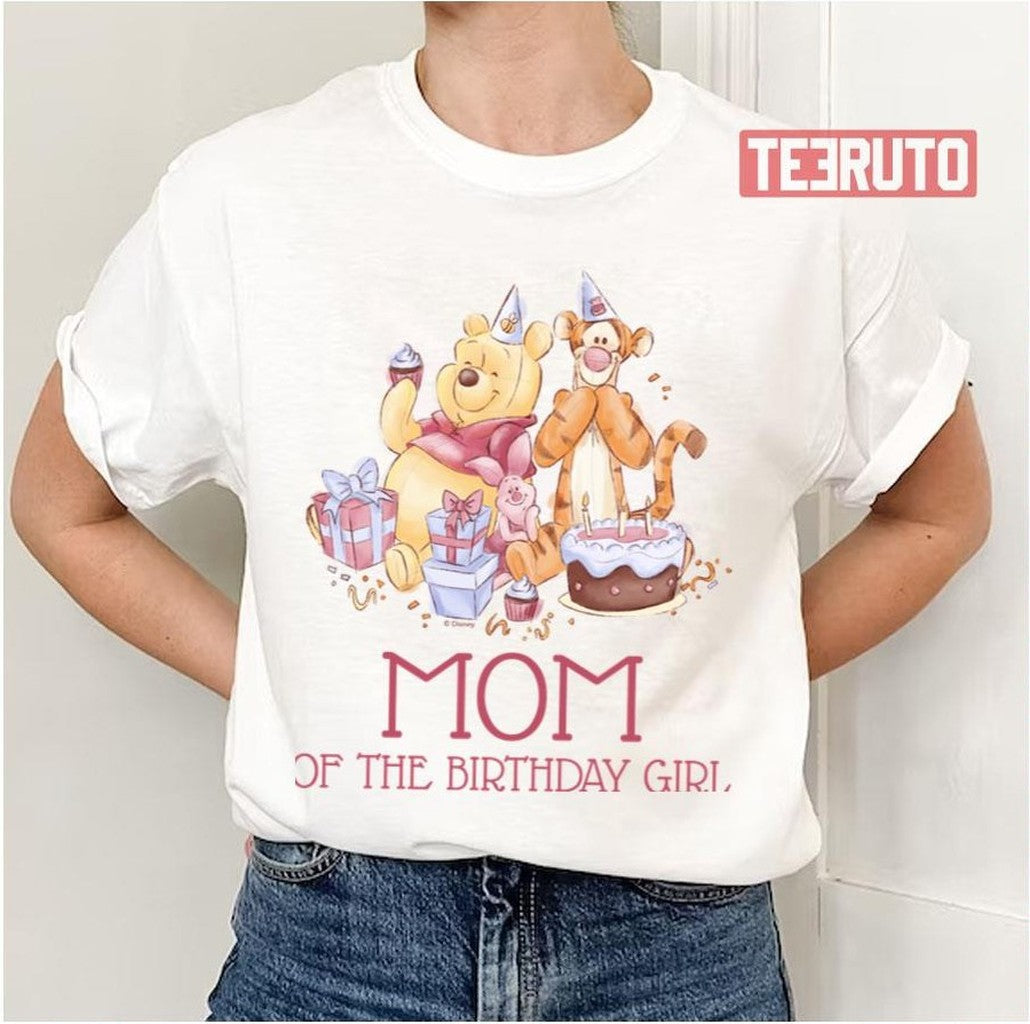 Pooh &amp; Friends Watercolor First Birthday Mom Unisex T-Shirt