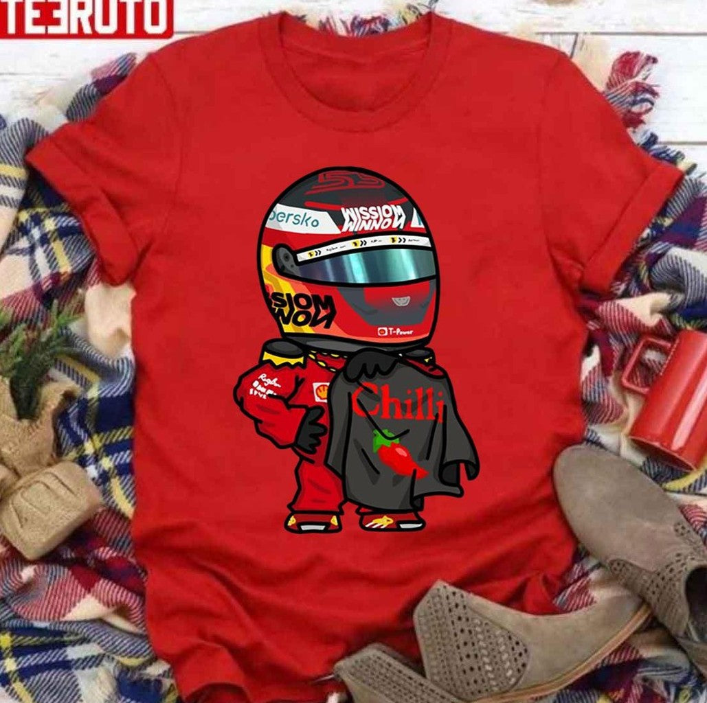 Red Chili Carlos Sainz Chibi Art Formula 1 Unisex Sweatshirt