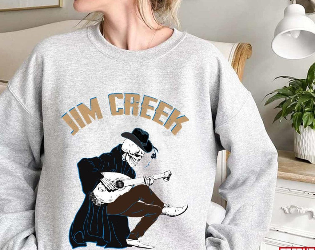 Skeleton Guitarist Play Guitar Jim Creek Art Unisex Sweatshirt