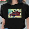 Snowfall Red Gate At Hongo By Shotei Takahashi Unisex T-Shirt