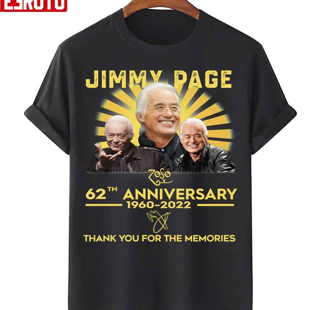60th Anniversary 1960 2020 Thank You For The Memories Signature Jimmy Page Unisex T-Shirt