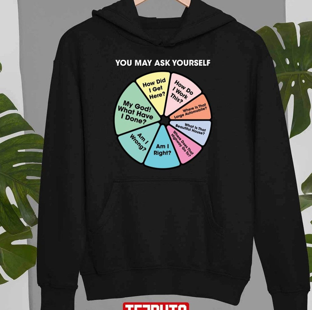 80's Music Retro Lyrics - You May Ask Yourself Pie Chart Unisex T-Shirt