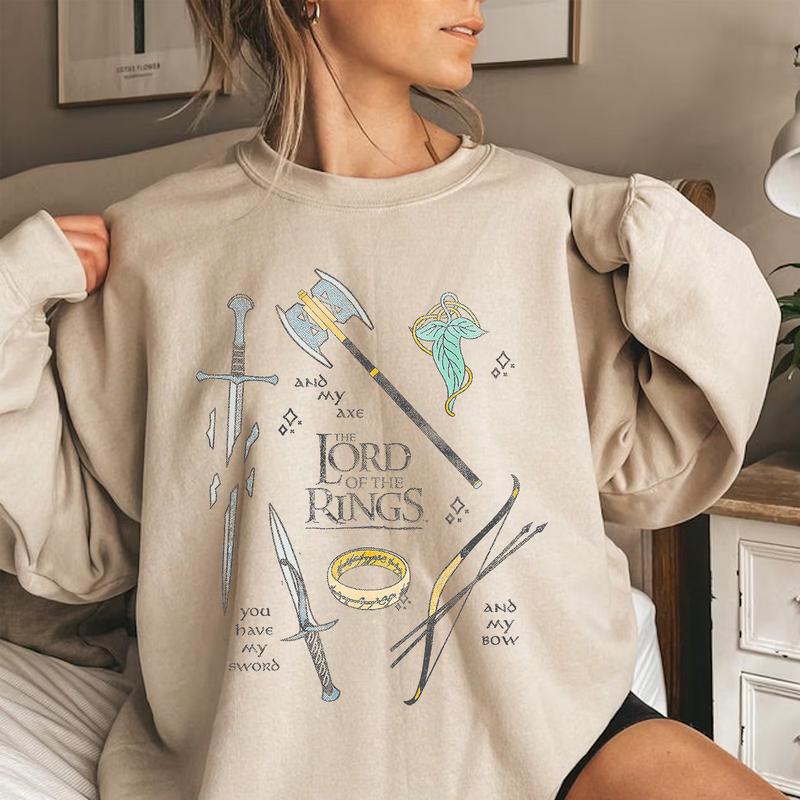Sword Axe Bow LOTR T Shirt Hoodie Sweatshirt Sweater