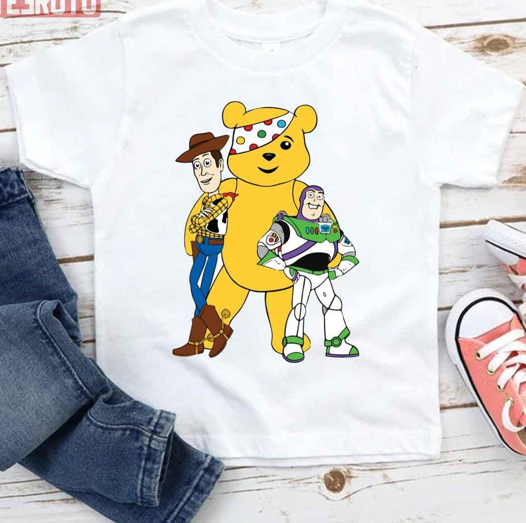 Tesco Pudsey Bear With Cartoons Unisex T-Shirt