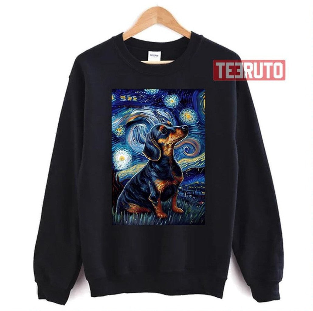 Starry Night Dachshund Graphic Unisex T-Shirt