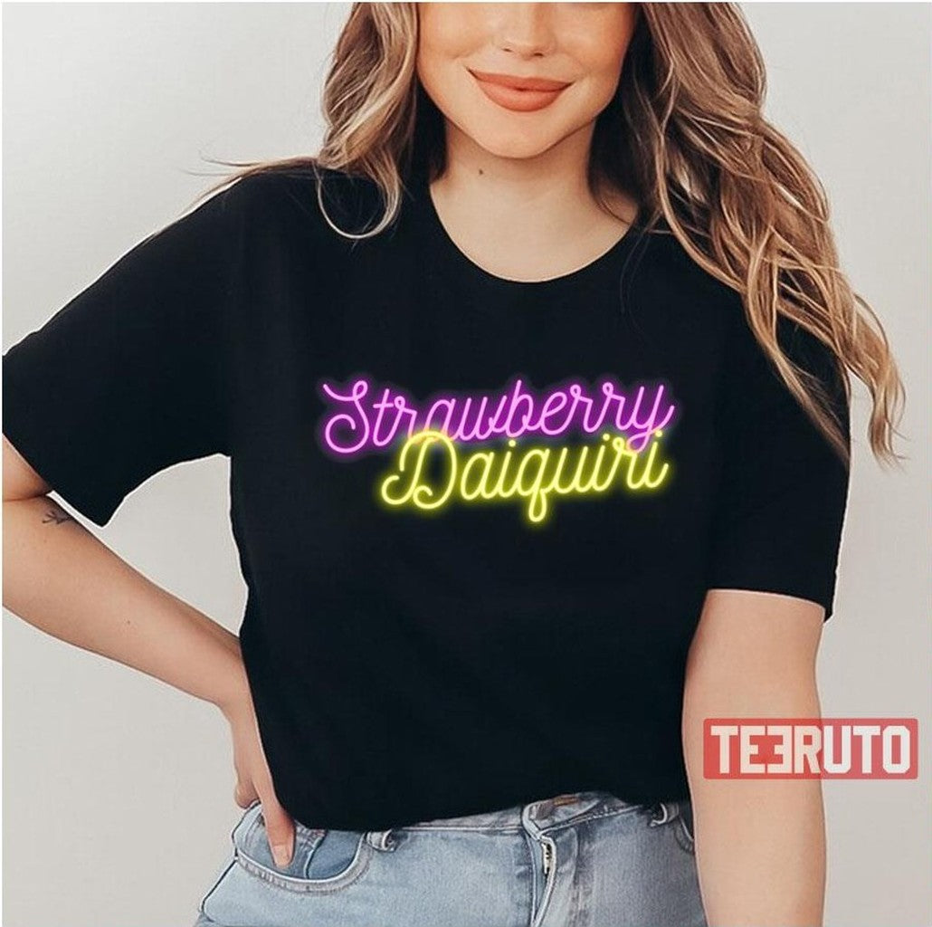 Strawberry Daiquiri Typography Design Cocktail Unisex T-Shirt