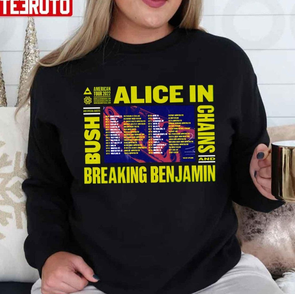 Bb Chains Vs Alice Tour 2022 With Dates Breaking Benjamin Unisex Sweatshirt