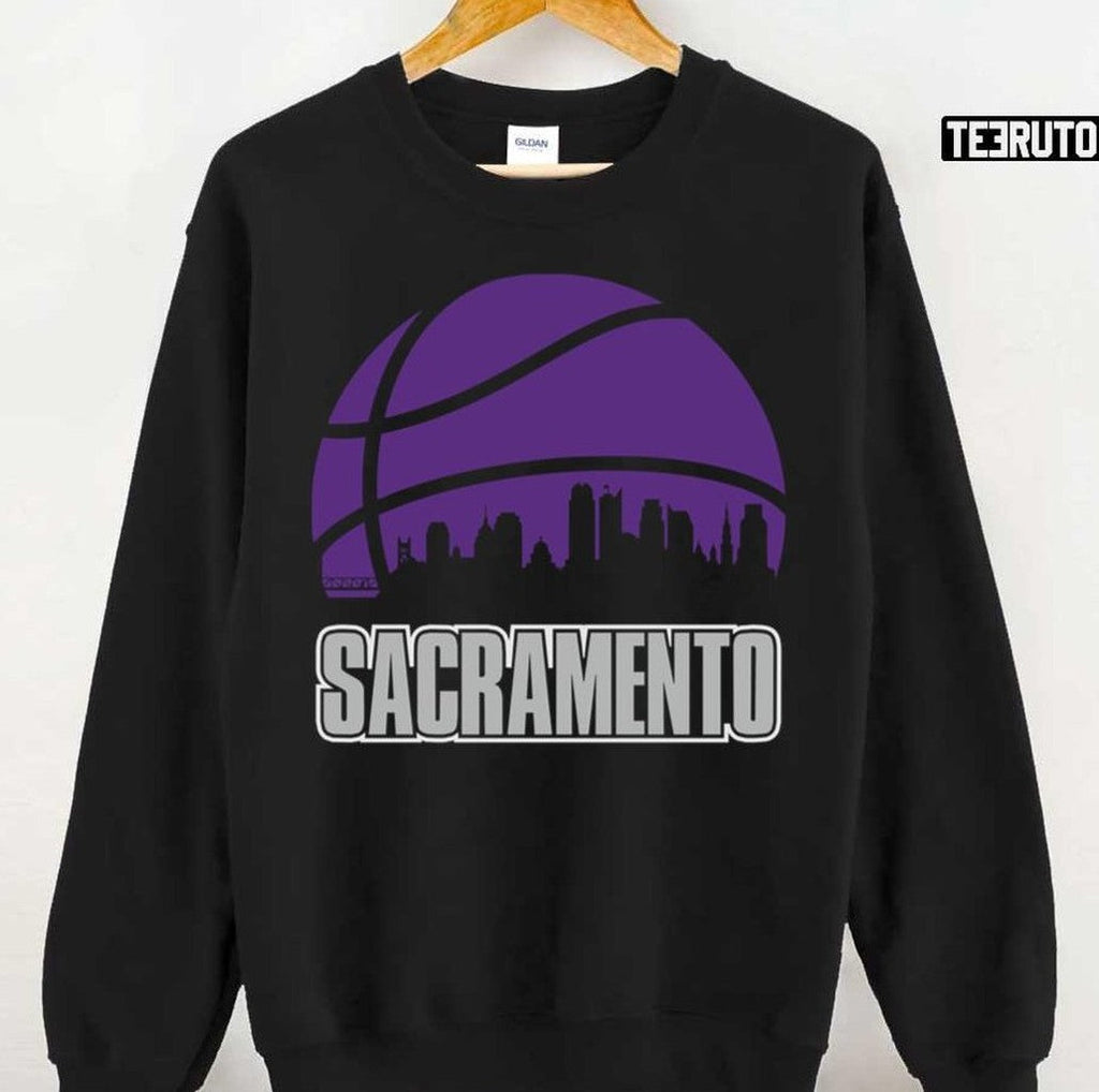 Retro Kings Basketball Sacramento City Skyline Unisex Hoodie