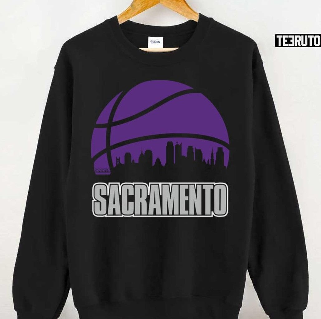 Retro Kings Basketball Sacramento City Skyline Unisex Hoodie
