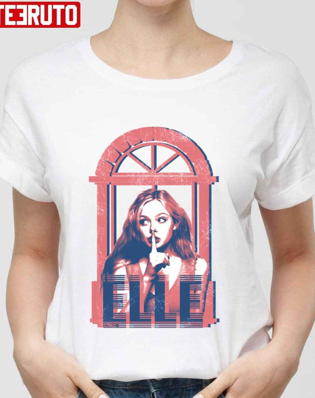 Beautiful Girl Elle Fanning Pink Art Unisex T-Shirt