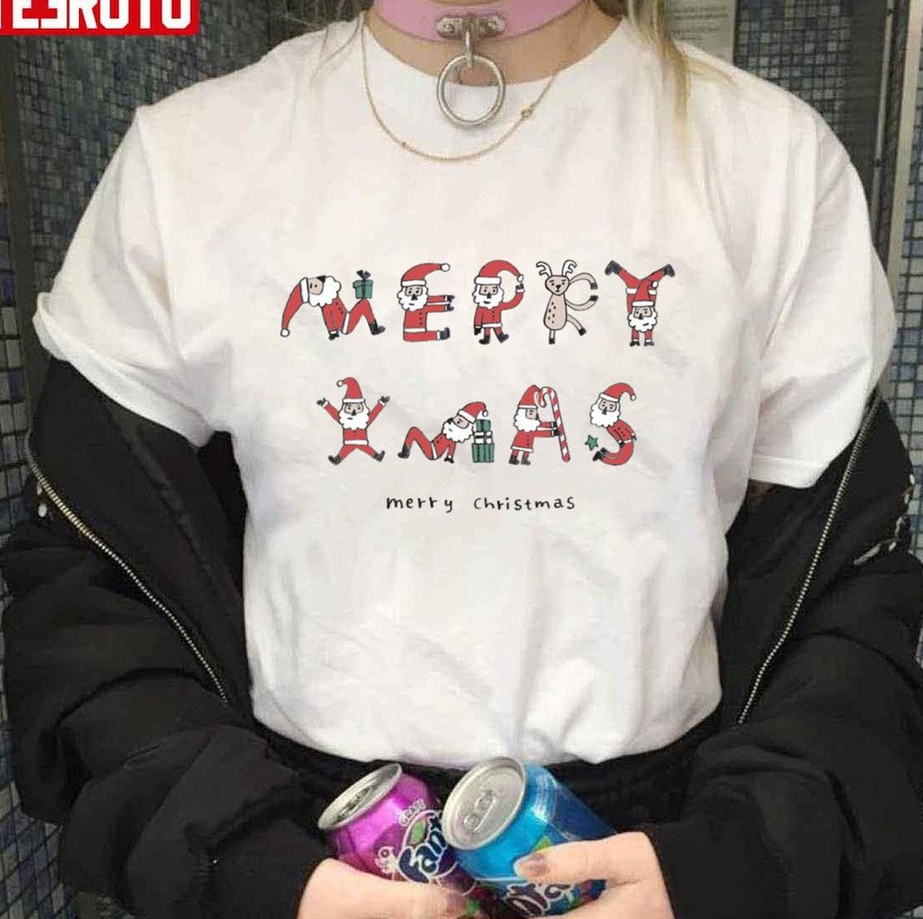 Santa Fonts Merry Christmas Unisex Sweatshirt