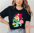 Princess Ariel Holding Flounder Illustration Unisex T-Shirt