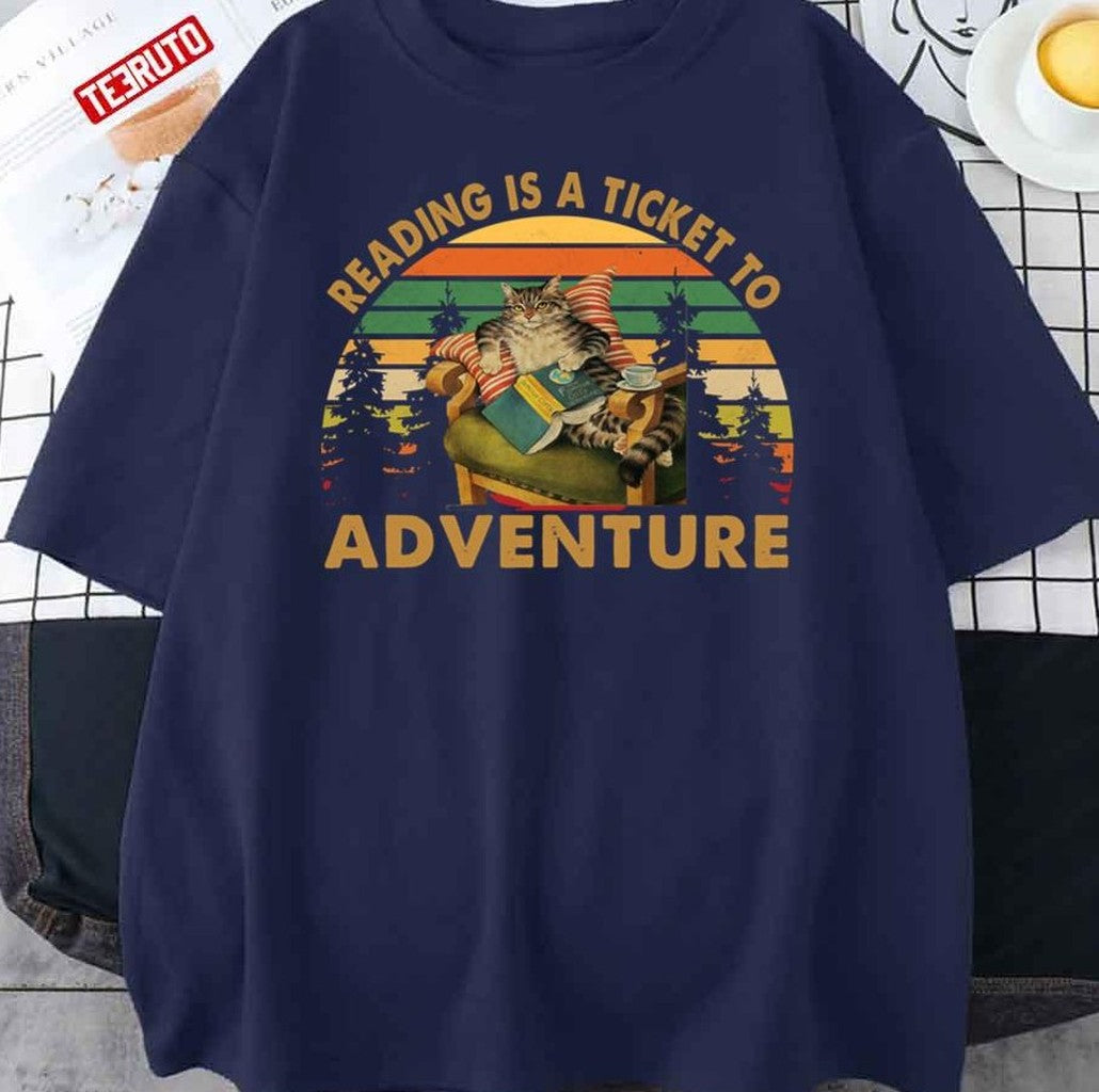 Reading Is A Ticket To Adventure Vintage Unisex T-Shirt