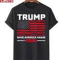2024 Trump Save America Again Usa Flag Unisex T-Shirt