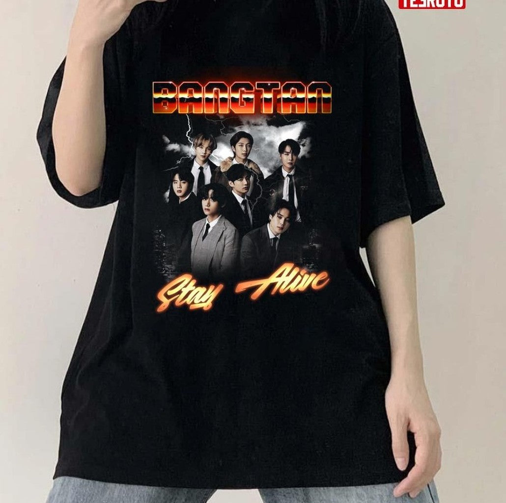 Bangtan Seven Boys Bts Stay Alive Vintage Bootleg Unisex T-Shirt