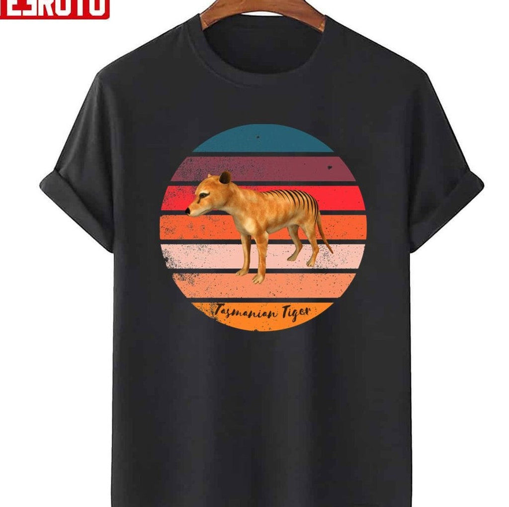 The Extinct Tasmanian Tiger Vintage Carnivorous Marsupial Tasmanian Tiger Design Unisex T-shirt