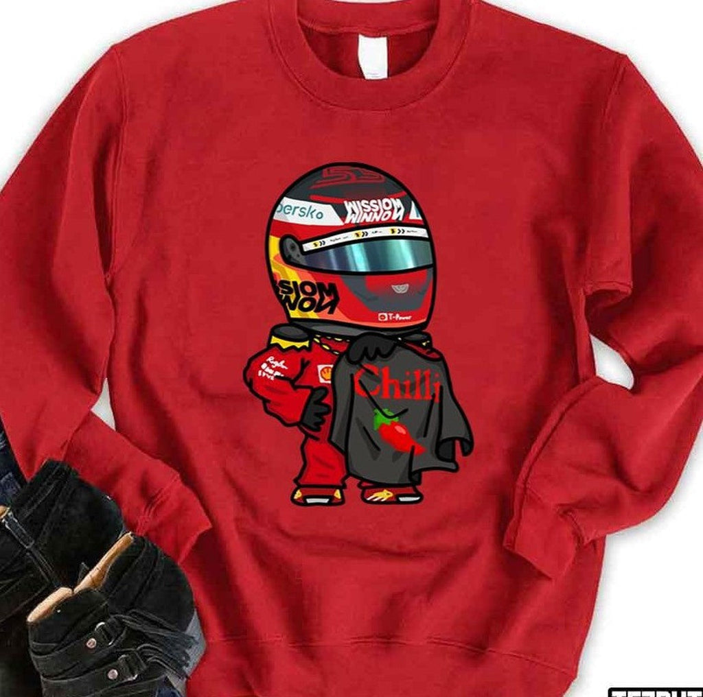 Red Chili Carlos Sainz Chibi Art Formula 1 Unisex Sweatshirt