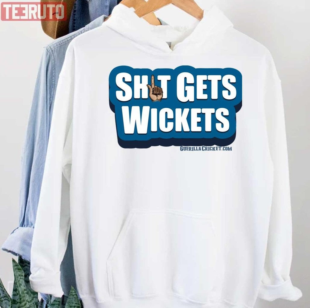 Shit Gets Wickets Guerilla Cricket Unisex Hoodie