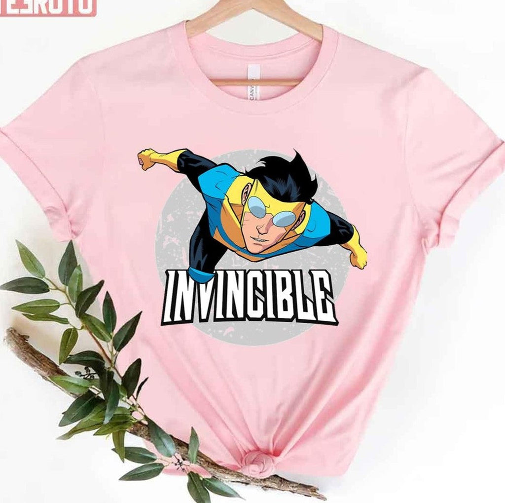 Round Design Invincible Cartoon Unisex T-Shirt