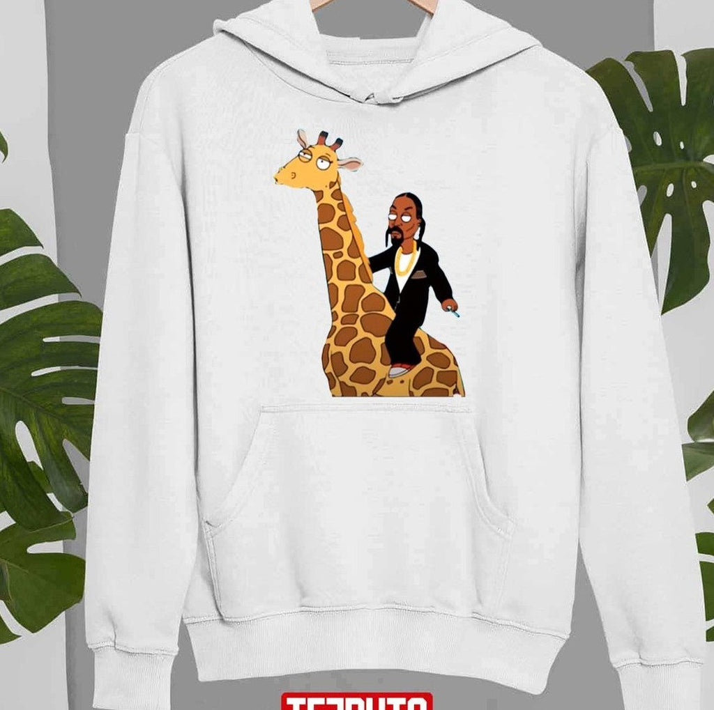 Snoop Dogg And Giraffe Cartoon Funny Unisex Sweatshirt