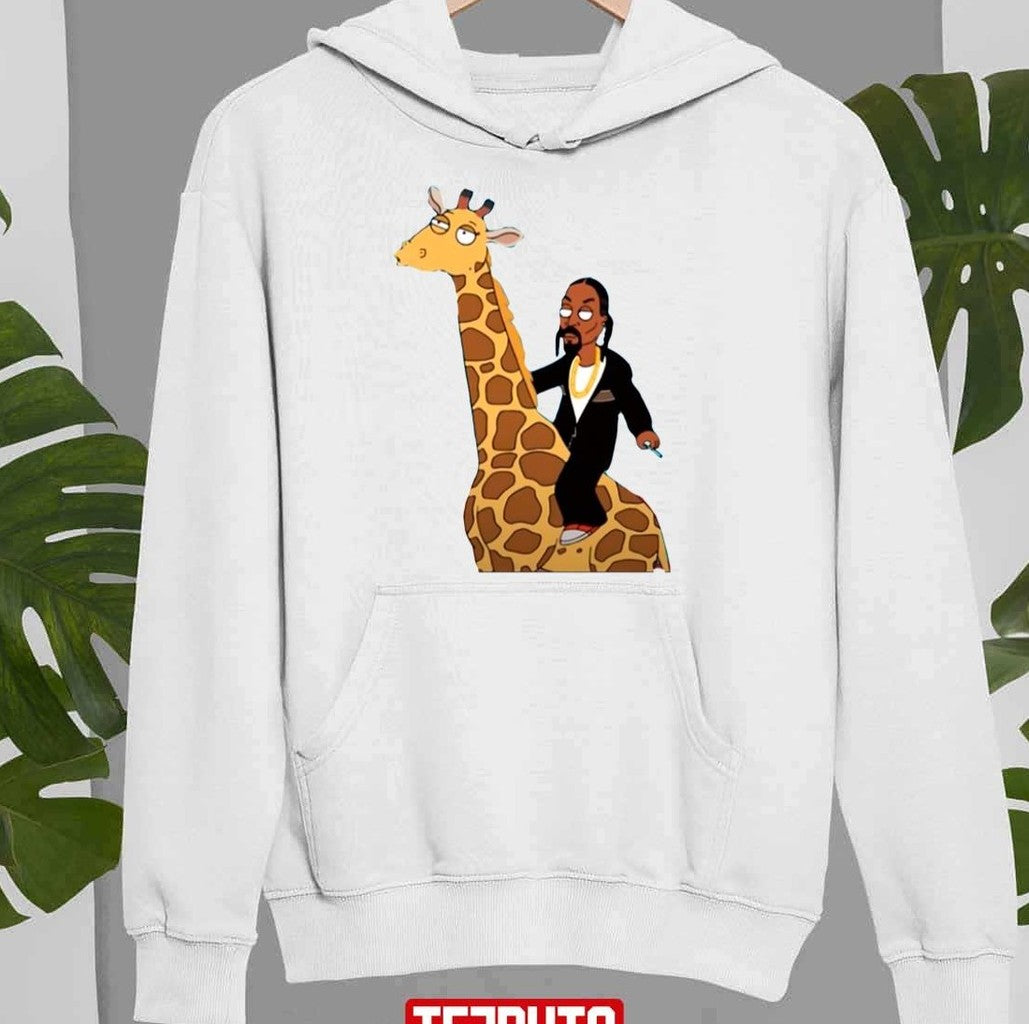 Snoop Dogg And Giraffe Cartoon Funny Unisex Sweatshirt