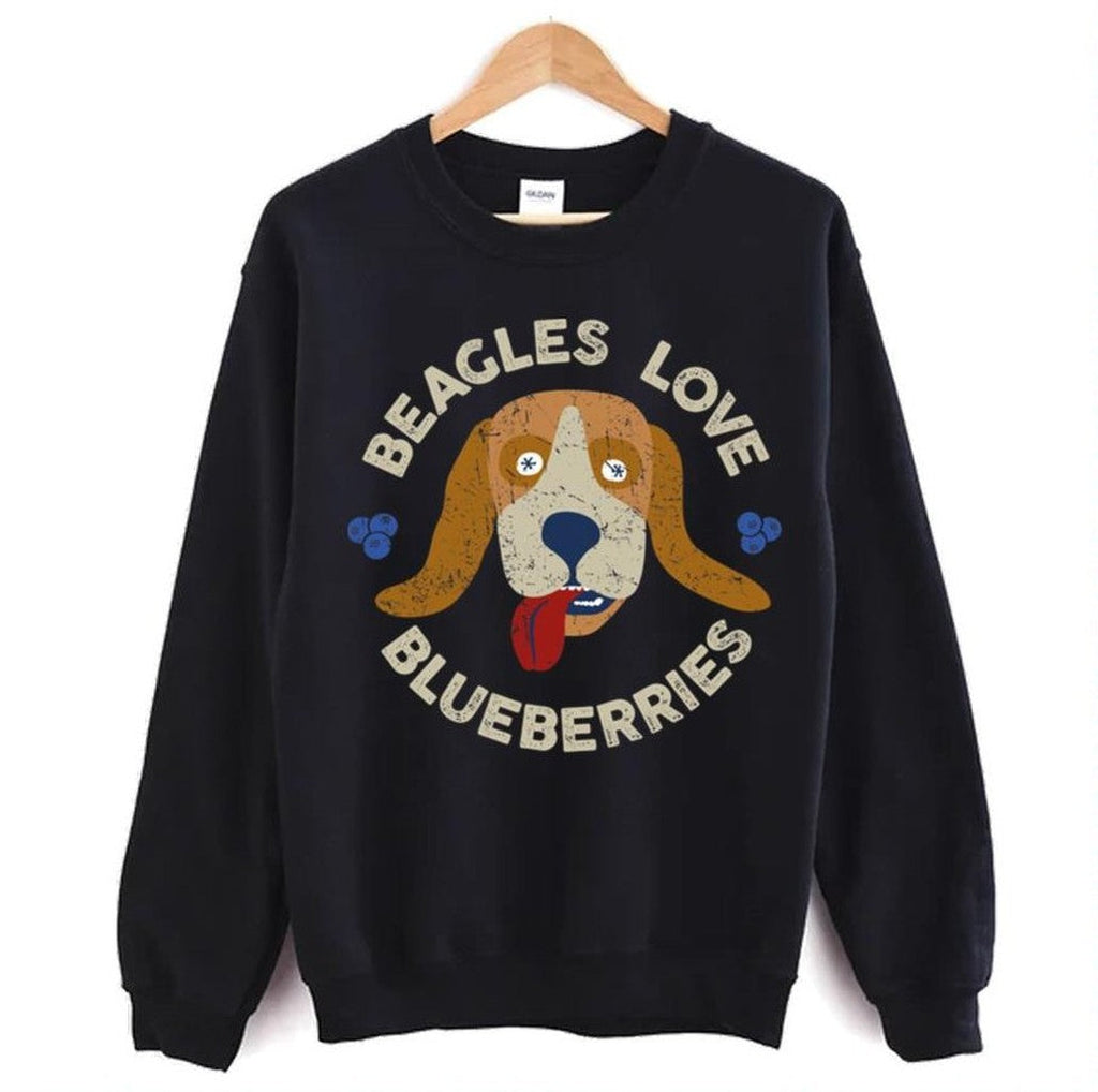 Beagles Love Blueberries Weathered Dog Circle Fantastic Mr Fox Unisex Sweatshirt