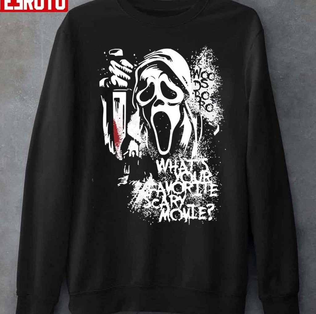 Retro Scream What's Your Favorite Scary Movie Woo Ds Bo Ro Unisex Sweatshirt