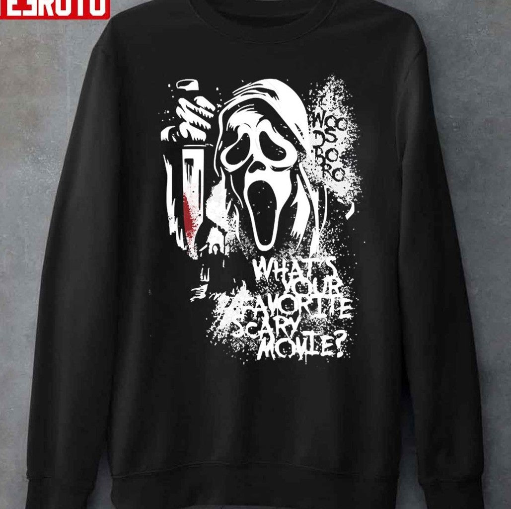 Retro Scream What's Your Favorite Scary Movie Woo Ds Bo Ro Unisex Sweatshirt