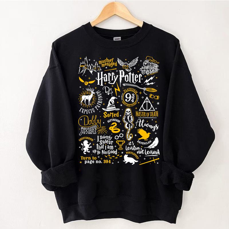 Quotes Sweatshirt Hoodie Shirt Cotton Relaxed Fit potterhead sweater