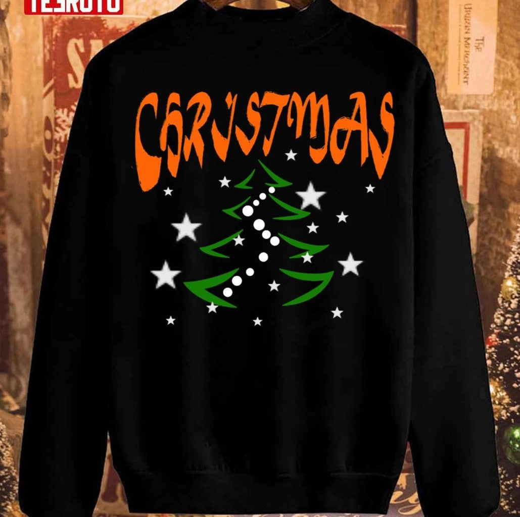 Orange Christmas Tree Unisex Sweatshirt