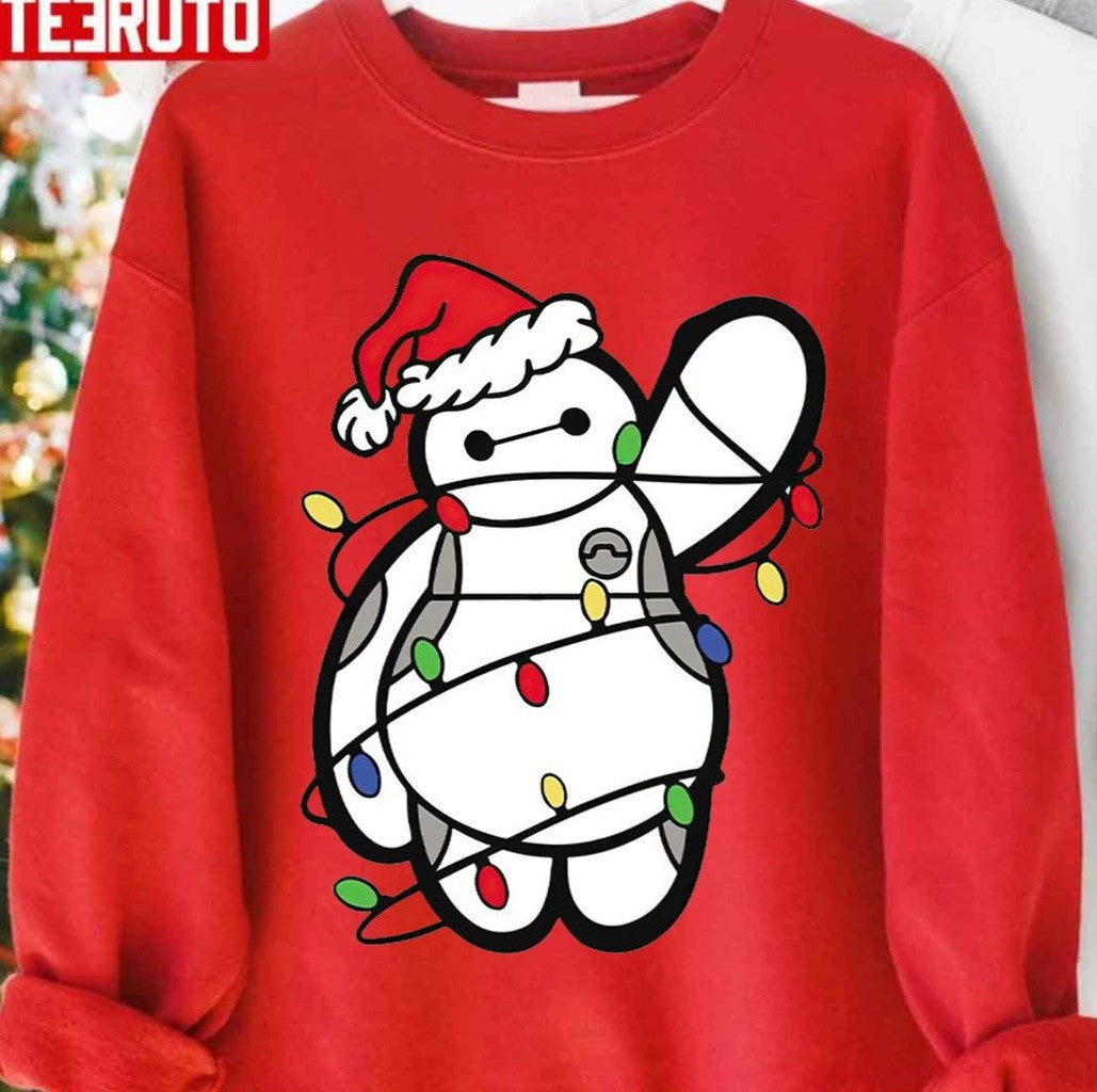 Baymax Christmas Lights Tangling Unisex Sweatshirt