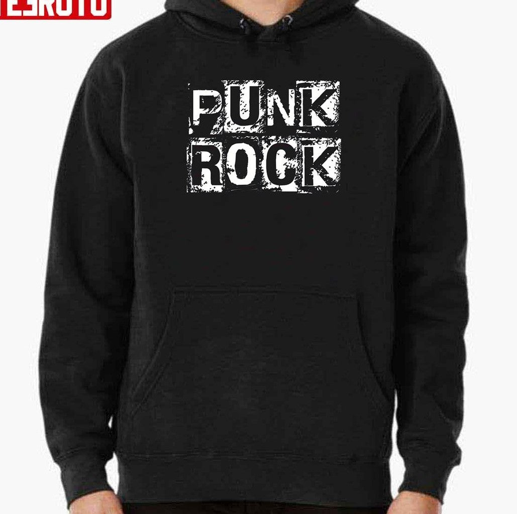 Punk Rock White Grunge Block Unisex Sweatshirt