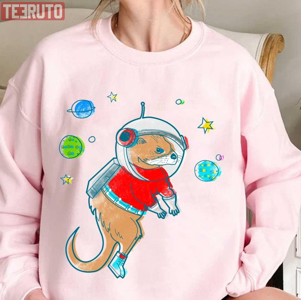 Otter Space Handdrawing Art Unisex Sweatshirt