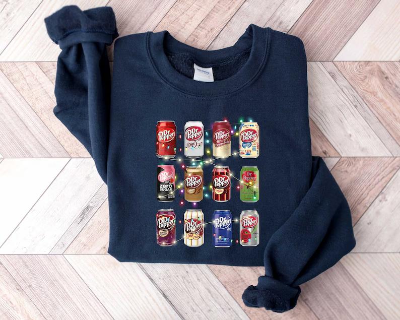 Dr Pepper Sweatshirt, Christmas Dr Pepper Shirt, Gift for Soda Lover, Dr Pepper bottles, Trendy Funny Sweatshirt for Christmas