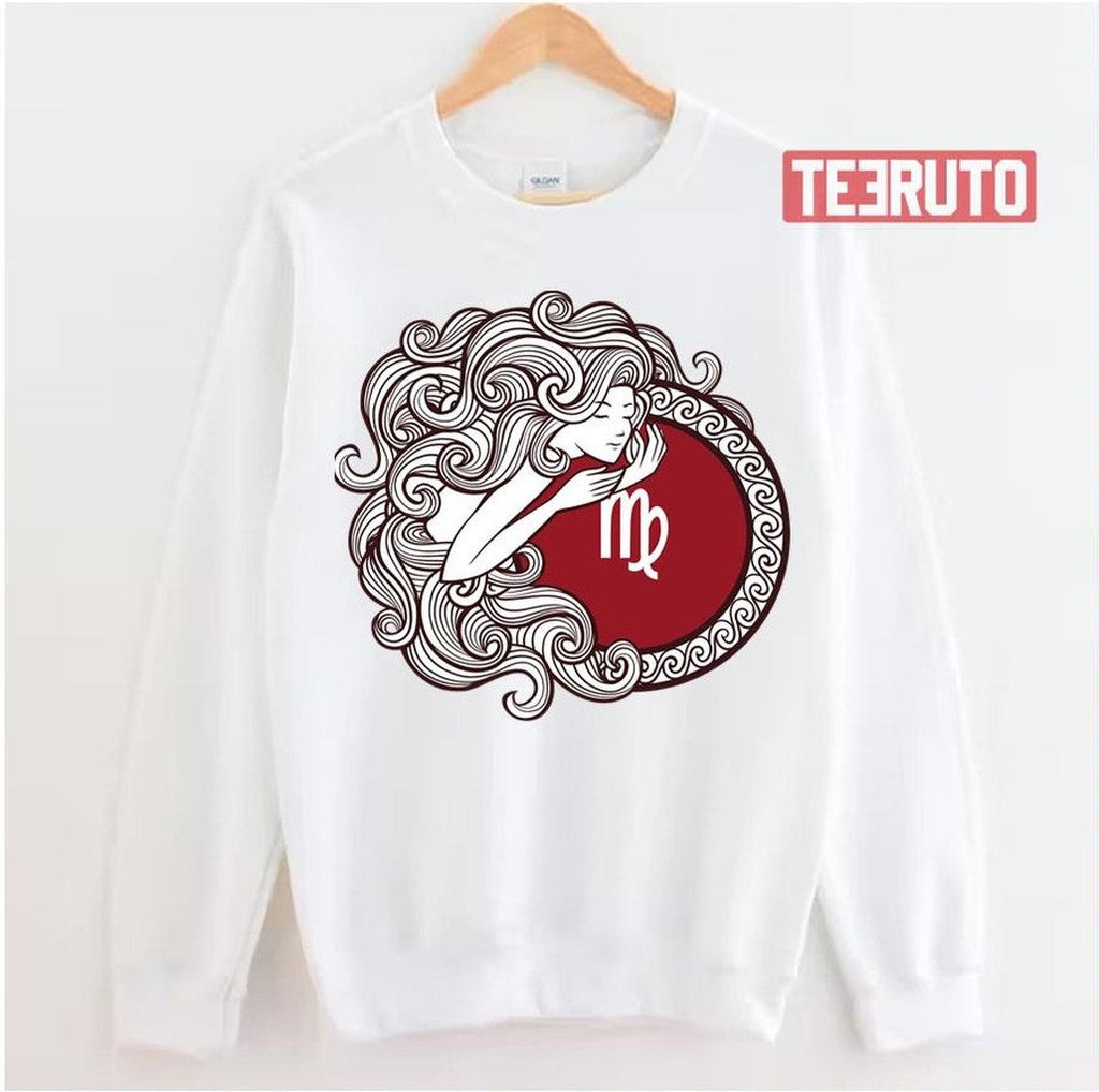 Red Virgo Astrology Maiden Zodiac Shirt Unisex Sweatshirt