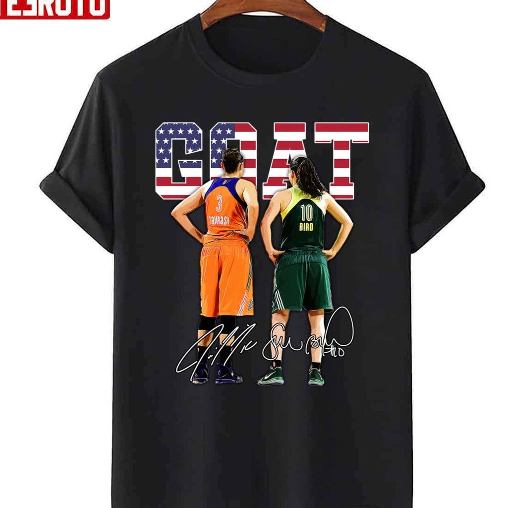 Sue Bird Diana Taurasi Goat Usa Legend Basketball 3000 Assists Signature Vintage Retro Unisex T-shirt