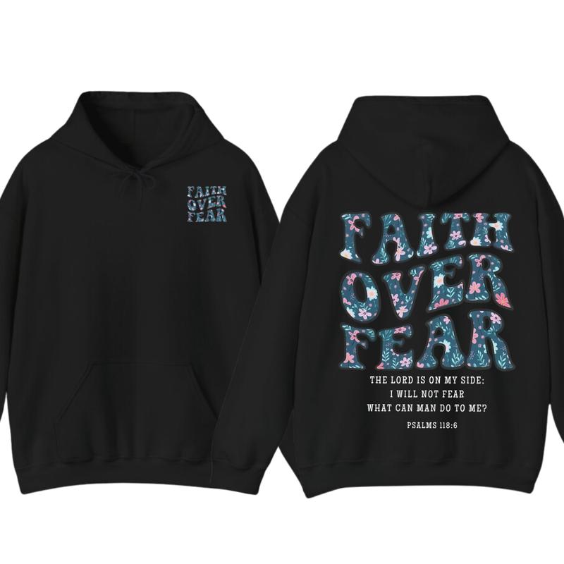 Faith Over Fear Christian Hoodie, Aesthetic Christian, Jesus Shirt, Church Hoodie,Cotton Fabic Soft Top