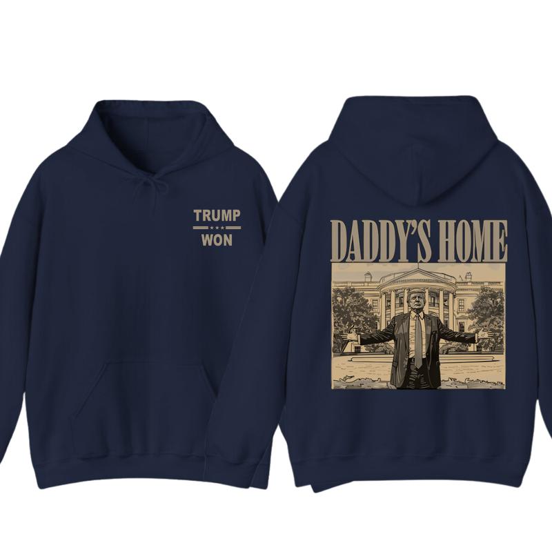 Trummp Daddy's Home 2024 Black Hoodie â€“ Bold Political Statement Design