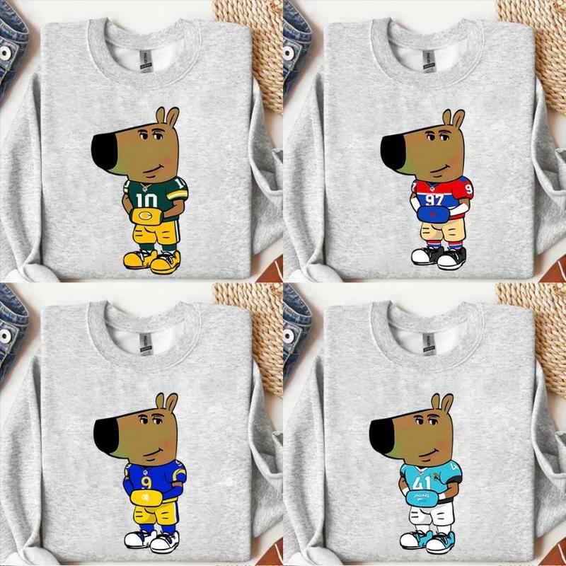 Chill Guy All Teams Football Unisex Sweatshirt, Chill Guy Sweatshirt, Vintage Football Shirt, Gildan Unisex Crewneck, Full Sizes Colors