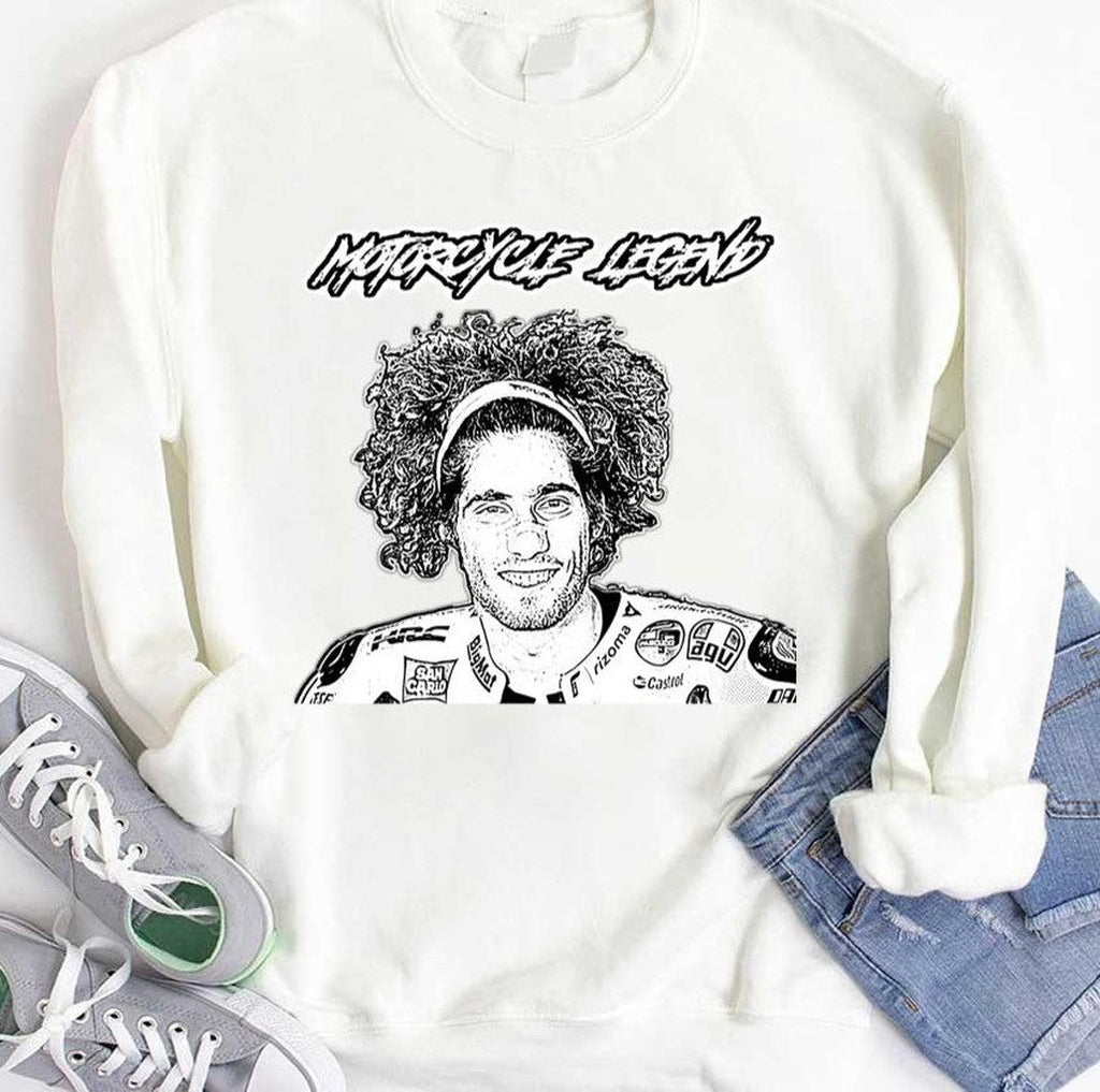 Black And White Design Marco Simoncelli 'super Sic' Motorcycle Legend Unisex T-Shirt