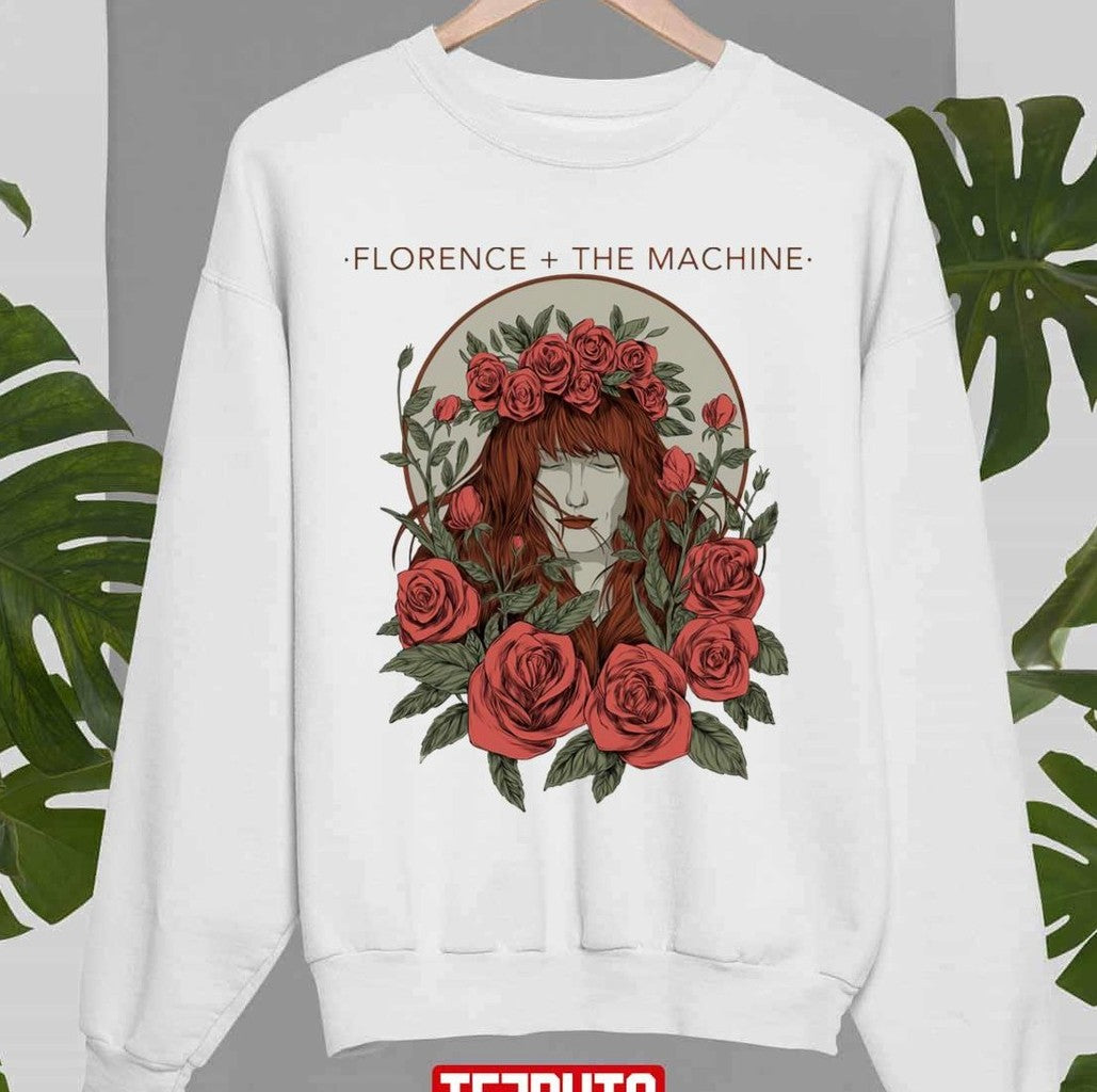 Beautiful Girl And Roses Florence And The Machine Unisex Sweatshirt