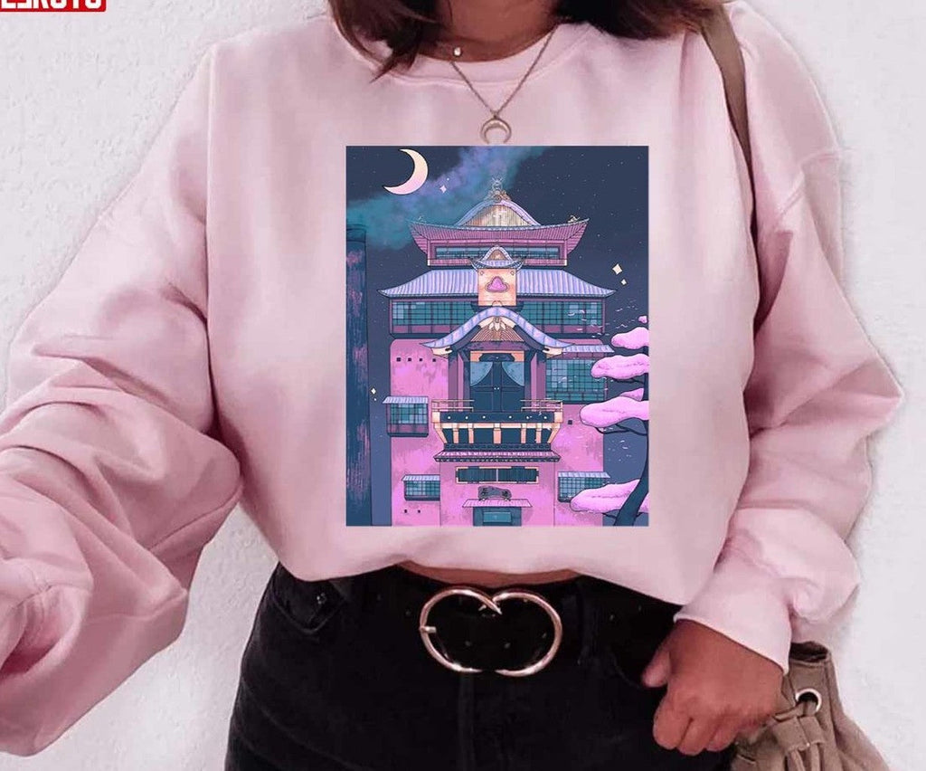 Night Bath House Spirited Away Japanese Aesthetic Unisex Sweatshirt