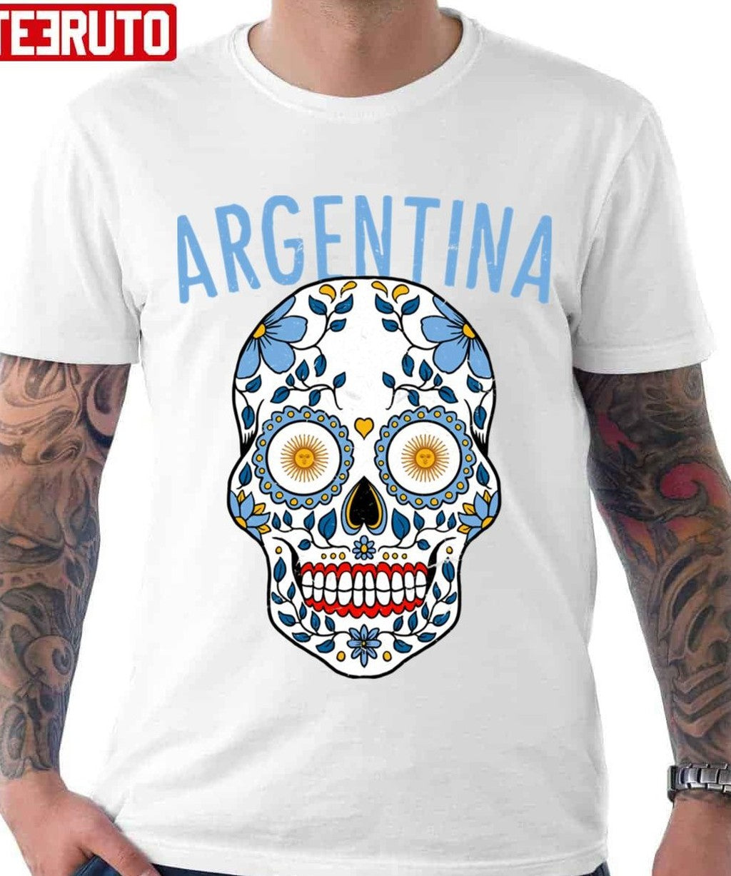 Argentina Calavera World Soccer Cup 2018 Russia Argentina Team Unisex T-shirt