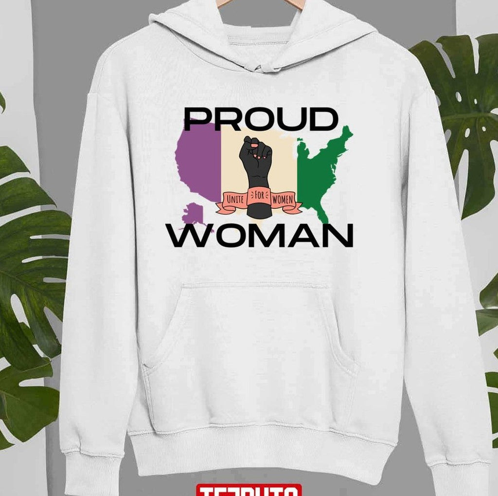 Proud Woman United States Usa Suffragette Colour Votes For Women Design For Suffragette Unisex Sweatshirt