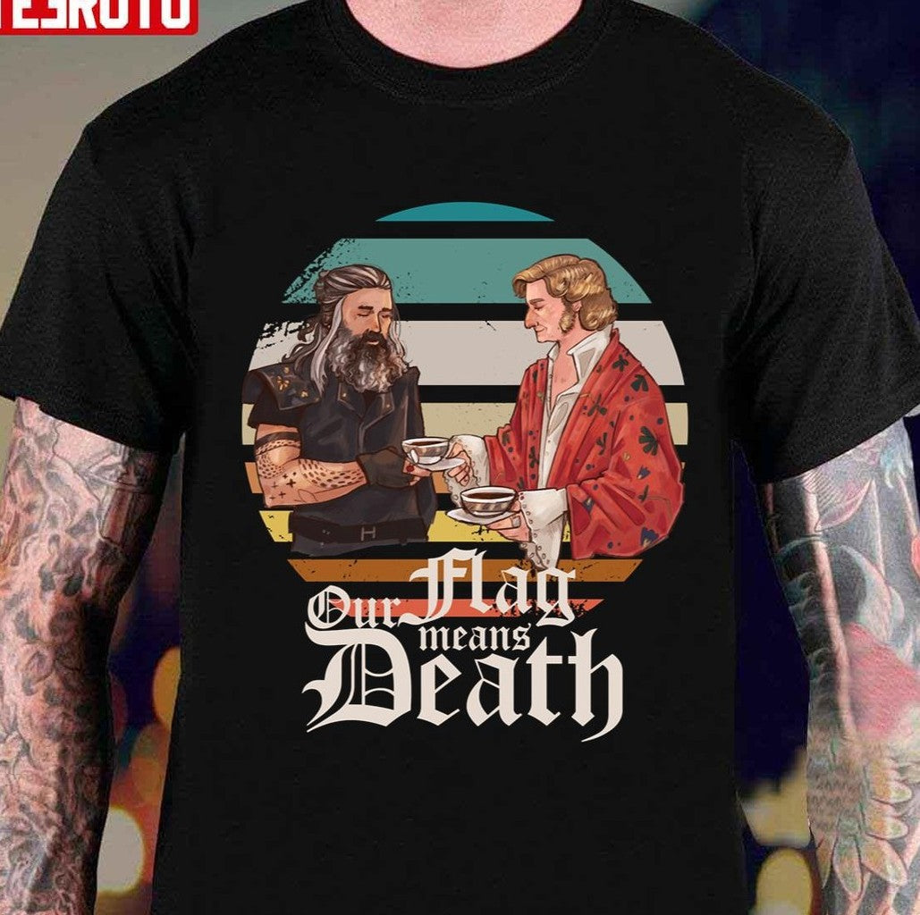 Stede &amp; Blackbeard Retro Sunset Our Flag Means Death Unisex Sweatshirt