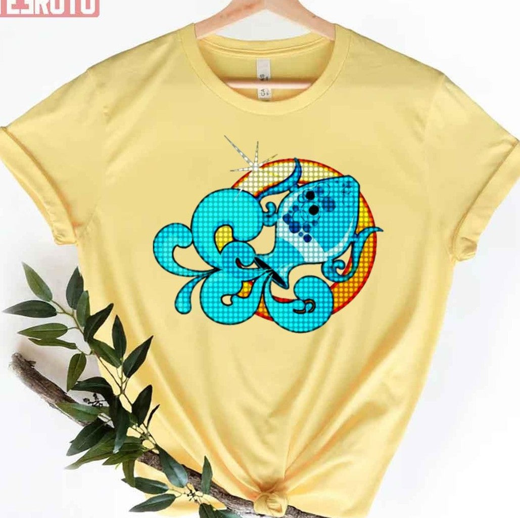 Pixel Art Zodiac Sign Aquarius Design Premium Unisex T-Shirt