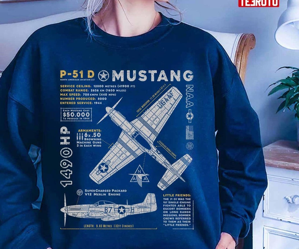 P 51 Mustang Air Forces Military Army Unisex Sweatshirt