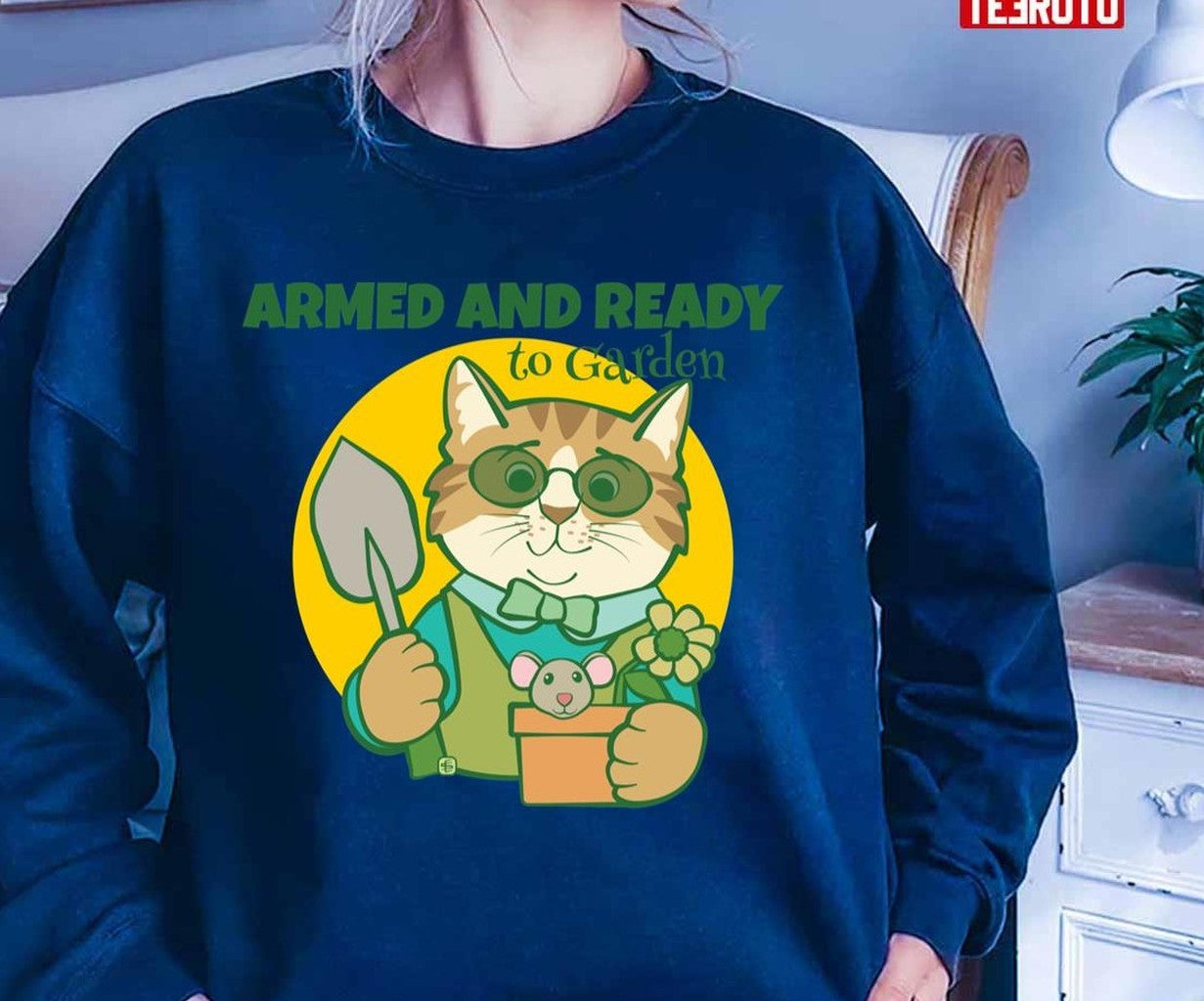Armed And Ready To Garden Cat Unisex T-Shirt
