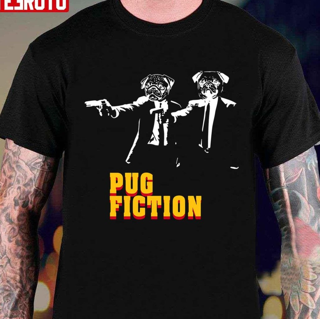 Pulp Dogs Pug Fiction Unisex T-shirt